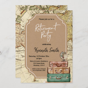Thème Voyage Retraite Partie Invitation