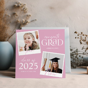 Then And Now   2 Photo Graduation Announcement Aankondiging