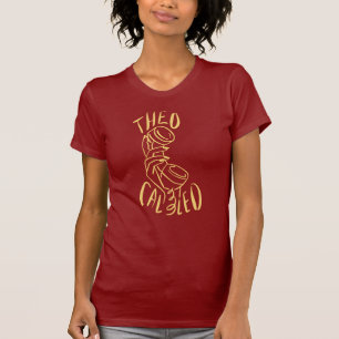 Theo genaamd T-shirt (maroon/geel)