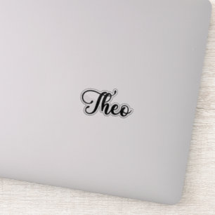 Theo Naam - Handgeschreven kalligrafie Sticker