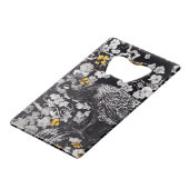 Theo Van Hoytema Retro Peacock Clip Art Black en Kredietkaart Flessenopener (Voorkant Gekanteld)