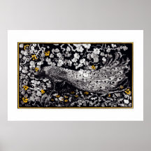 Theo Van Hoytema Retro Peacock Clip Art Black en