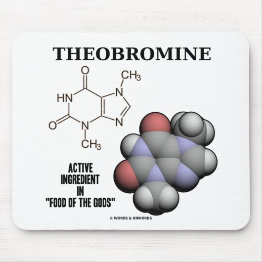 Theobromine (chemische molecule), actief bestandde muismat (Voorkant)