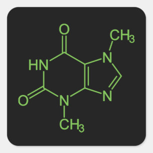 Theobromine Chocolademolecuul Chemisch Diagram Vierkante Sticker