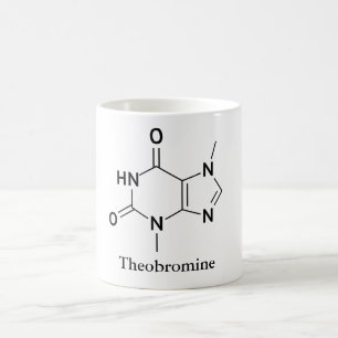 Theobromine Molecuul Chemie Chocolade Liefhebbers Koffiemok