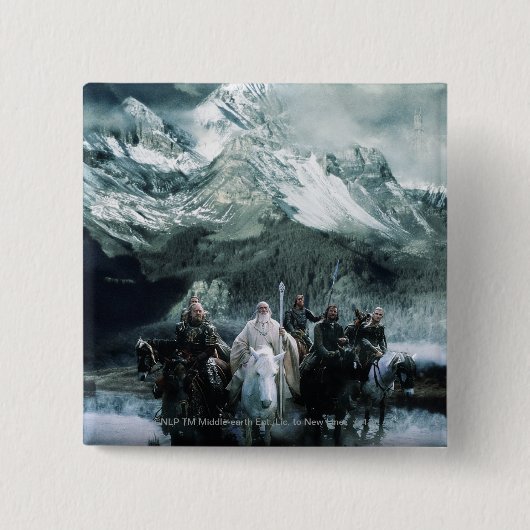Theoden en de Fellowship Vierkante Button 5,1 Cm (Voorkant)