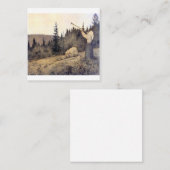 Theodor Kittelsen - Op onder Fjeldet-toner en Lur Vierkante Visitekaartje (Voorkant / Achterkant)