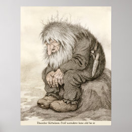 Theodor Kittelsen Troll vraagt zich af hoe oud CC0 Poster
