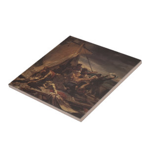 Theodore Gericault-Studie naar de aanleg van de me Tegeltje