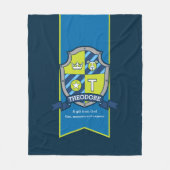 Theodore letter T, dat wil zeggen blauw groen beer Fleece Deken (Voorkant)