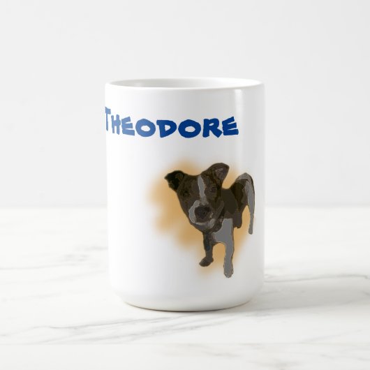 Theodore Nom Avec Jack Russell, Mug De Café (Centre)