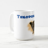 Theodore Nom Avec Jack Russell, Mug De Café (Devant gauche)