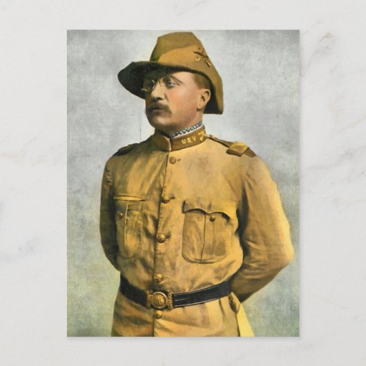 THEODORE ROOSEVELT ALS EEN RUWE RENNER BRIEFKAART (Voorkant)