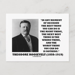 Theodore Roosevelt besluit rechtschapen Briefkaart