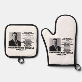 Theodore Roosevelt Dare Mighty Avice Quote Ovenwant & Pannenlap Set