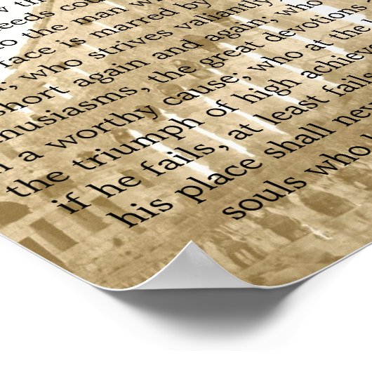 Theodore Roosevelt "De arena" "Het is niet de..." Poster (Hoek)