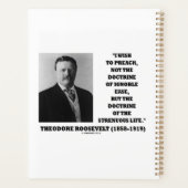 Theodore Roosevelt Doctrine Strenuous Life Quote Planner (Achterkant)