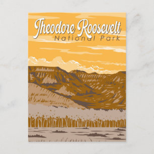 Theodore Roosevelt National Park Illustration Art Briefkaart