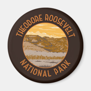 Theodore Roosevelt National Park Retro Distress Magneet