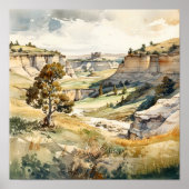 Theodore Roosevelt National Park Waterverf Poster (Voorkant)
