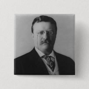 Theodore Roosevelt Portrait Vierkante Button 5,1 Cm