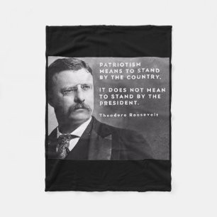 Theodore Roosevelt Pro-democratie Anti-trump Patri Fleece Deken