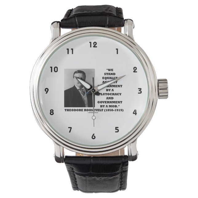 Theodore Roosevelt Stand Government Plutocracy Mob Horloge (Voorkant)