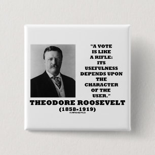Theodore Roosevelt Stemming is als een rimpelteken Vierkante Button 5,1 Cm