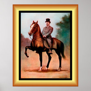 Theodore Roosevelt te paard ~ (1858 - 1919) Poster