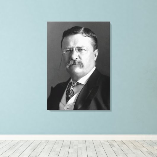 Theodore Roosevelt Teddy President Canvas Afdruk (Insitu (Houten vloer))