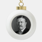 Theodore Roosevelt Teddy President Keramische Bal Ornament (Voorkant)