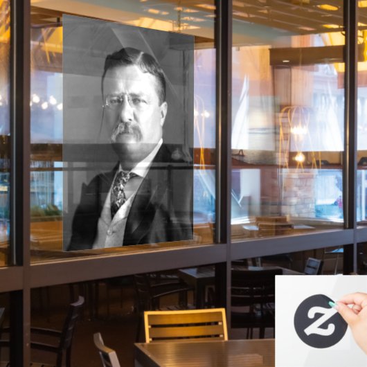 Theodore Roosevelt Teddy President Raamsticker (Restaurant Raam)