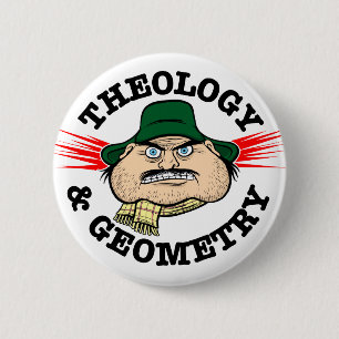 Theologie en geometrie ronde button 5,7 cm
