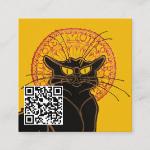 Theophile Steinlen - Le Chat Noir - QR-code Vierkante Visitekaartje