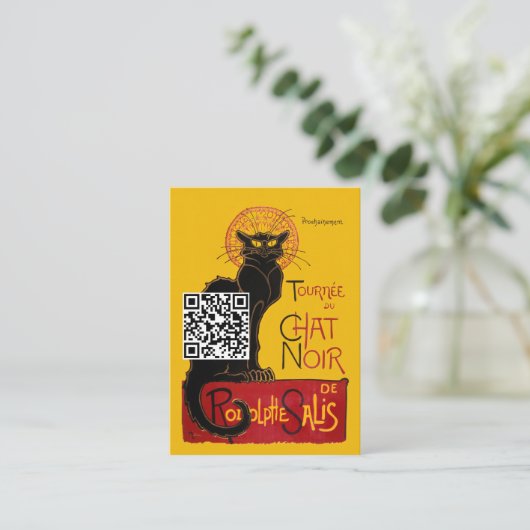 Theophile Steinlen - Le Chat Noir - QR-code Visitekaartje (Staand voorkant)