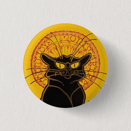 Theophile Steinlen - Le Chat Noir  Ronde Button 3,2 Cm (Voorkant)