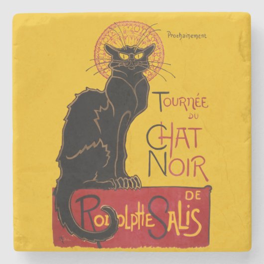 Theophile Steinlen - Le Chat Noir Stenen Onderzetter (Voorkant)