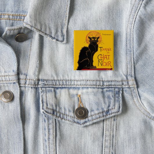 Theophile Steinlen - Le Chat Noir  Vierkante Button 5,1 Cm (In situ)