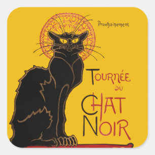 Theophile Steinlen - Le Chat Noir Vintage Vierkante Sticker