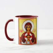 Theotokos avec l'icône d'enfant et la tasse (Gauche)