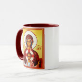 Theotokos avec l'icône d'enfant et la tasse (Devant gauche)