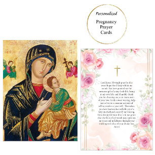Theotokos Christus Kind Zwangerschap Gebedskaart Plaatskaartje