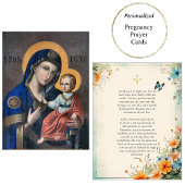 Theotokos en Christ Kind Zwangerschap Gebed Kaart Plaatskaartje