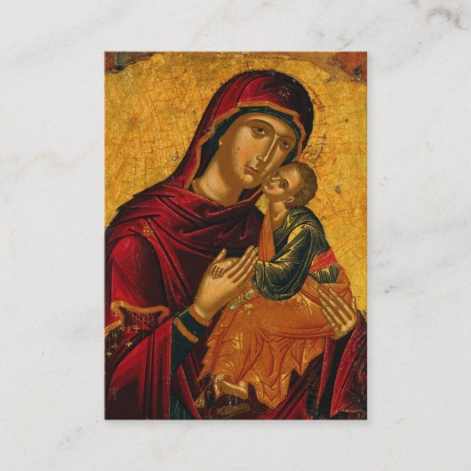 Theotokos en Christ Kind Zwangerschap Gebed Kaart Plaatskaartje (Voorkant)