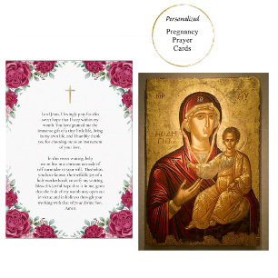 Theotokos en Christus Kind Zwangerschap Gebedskaar Plaatskaartje