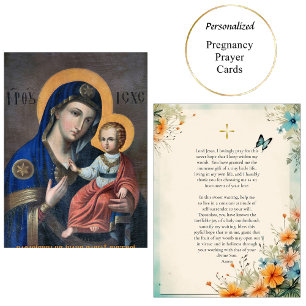 Theotokos en Christus Kind Zwangerschap Gebedskaar Plaatskaartje