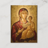 Theotokos et la carte de prière de la grossesse en (Dos)