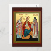 Theotokos met St. Nicholas en Blessed Seraphim Briefkaart (Voorkant / Achterkant)