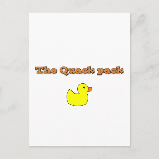 thequackpack.png briefkaart (Voorkant)