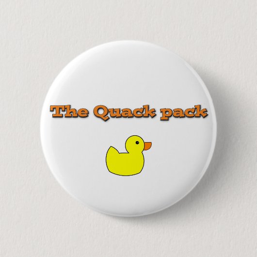 thequackpack.png ronde button 5,7 cm (Voorkant)